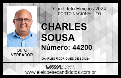 Candidato CHARLES SOUSA 2024 - PORTO NACIONAL - Eleições