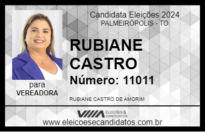 Candidato RUBIANE CASTRO 2024 - PALMEIRÓPOLIS - Eleições