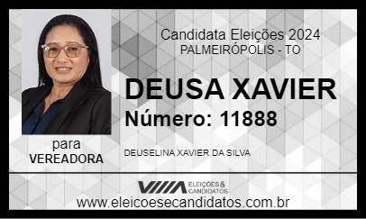 Candidato DEUSA XAVIER 2024 - PALMEIRÓPOLIS - Eleições