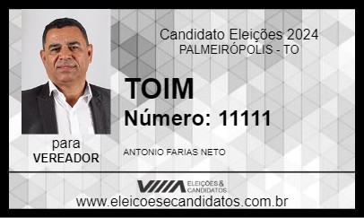 Candidato TOIM 2024 - PALMEIRÓPOLIS - Eleições