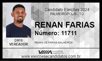 Candidato RENAN FARIAS 2024 - PALMEIRÓPOLIS - Eleições