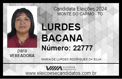 Candidato LURDES BACANA 2024 - MONTE DO CARMO - Eleições