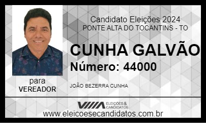 Candidato CUNHA GALVÃO 2024 - PONTE ALTA DO TOCANTINS - Eleições