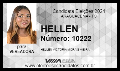 Candidato HELLEN 2024 - ARAGUACEMA - Eleições