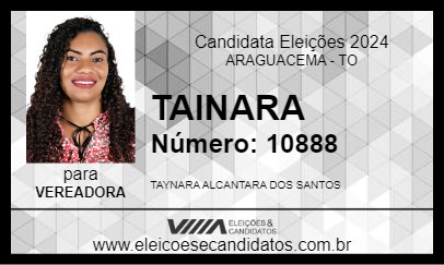 Candidato TAINARA  2024 - ARAGUACEMA - Eleições