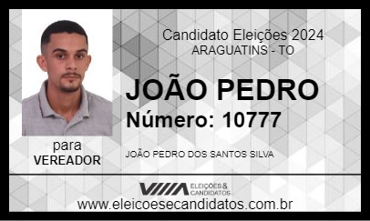 Candidato JOÃO PEDRO 2024 - ARAGUATINS - Eleições