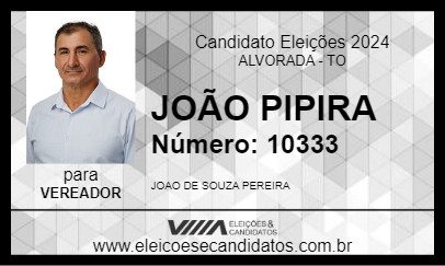 Candidato JOÃO PIPIRA 2024 - ALVORADA - Eleições