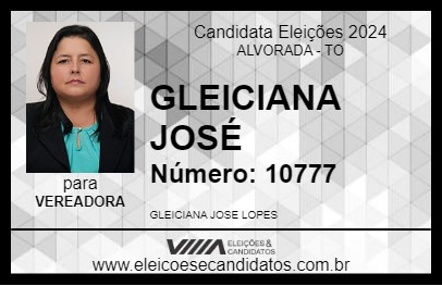 Candidato GLEICIANA LOPES 2024 - ALVORADA - Eleições