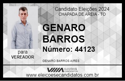 Candidato GENARO BARROS 2024 - CHAPADA DE AREIA - Eleições