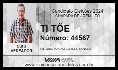 Candidato TI TÕE 2024 - CHAPADA DE AREIA - Eleições