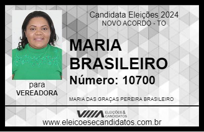 Candidato MARIA BRASILEIRO 2024 - NOVO ACORDO - Eleições