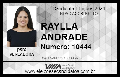 Candidato RAYLLA ANDRADE 2024 - NOVO ACORDO - Eleições