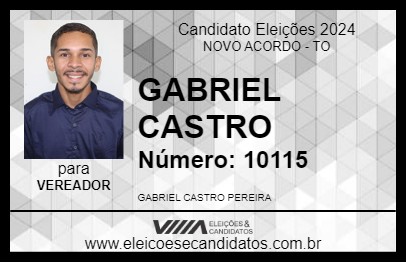 Candidato GABRIEL CASTRO 2024 - NOVO ACORDO - Eleições