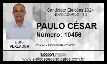 Candidato PAULO CÉSAR 2024 - NOVO ACORDO - Eleições