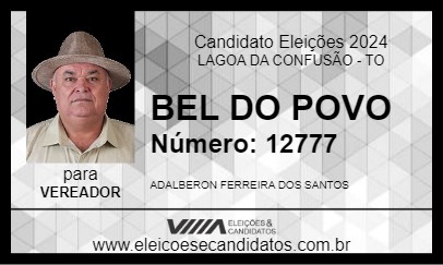 Candidato BEL DO POVO 2024 - LAGOA DA CONFUSÃO - Eleições