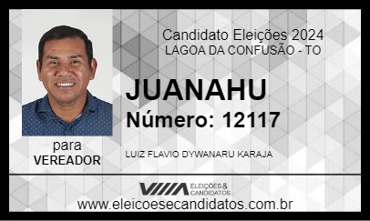 Candidato JUANAHU 2024 - LAGOA DA CONFUSÃO - Eleições