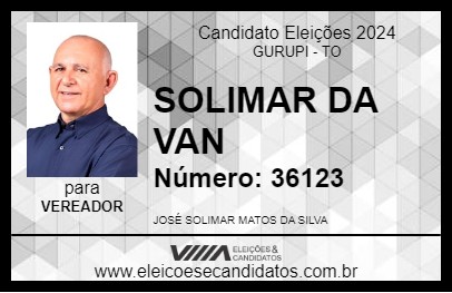 Candidato SOLIMAR DA VAN 2024 - GURUPI - Eleições