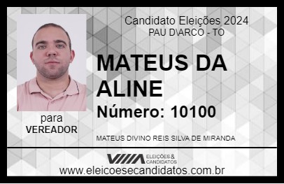 Candidato MATEUS DA ALINE 2024 - PAU D\ARCO - Eleições