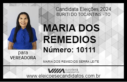 Candidato MARIA DOS REMEDIOS 2024 - BURITI DO TOCANTINS - Eleições