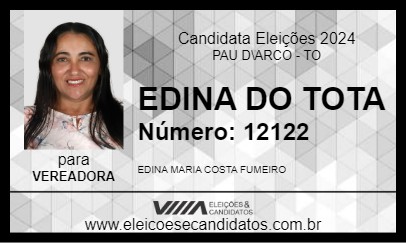 Candidato EDINA DO TOTA 2024 - PAU D\ARCO - Eleições