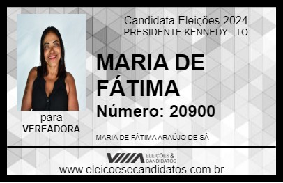 Candidato MARIA DE FÁTIMA 2024 - PRESIDENTE KENNEDY - Eleições