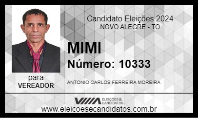 Candidato MIMI 2024 - NOVO ALEGRE - Eleições