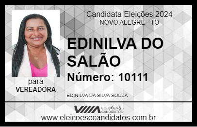 Candidato EDINILVA DO SALÃO 2024 - NOVO ALEGRE - Eleições