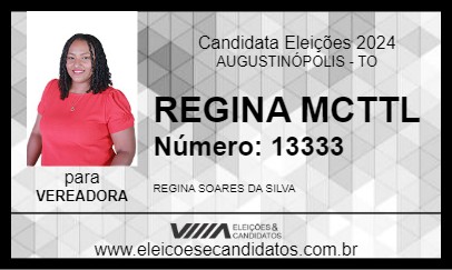 Candidato REGINA MCTTL 2024 - AUGUSTINÓPOLIS - Eleições