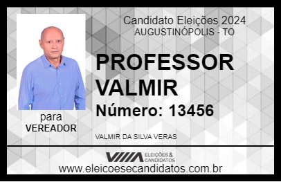 Candidato PROFESSOR VALMIR 2024 - AUGUSTINÓPOLIS - Eleições