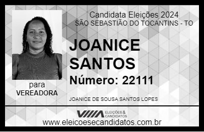 Candidato JOANICE SANTOS 2024 - SÃO SEBASTIÃO DO TOCANTINS - Eleições