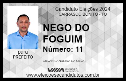 Candidato NEGO DO FOGUIM 2024 - CARRASCO BONITO - Eleições