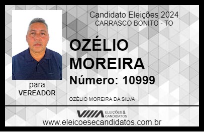 Candidato OZÉLIO MOREIRA 2024 - CARRASCO BONITO - Eleições