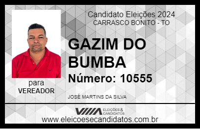 Candidato GAZIM DO BUMBA 2024 - CARRASCO BONITO - Eleições