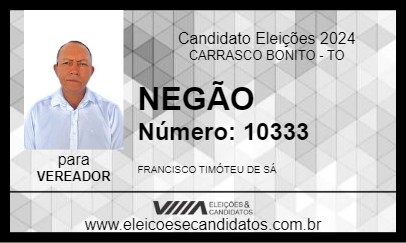 Candidato NEGÃO 2024 - CARRASCO BONITO - Eleições