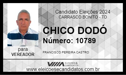 Candidato CHICO DODÓ 2024 - CARRASCO BONITO - Eleições