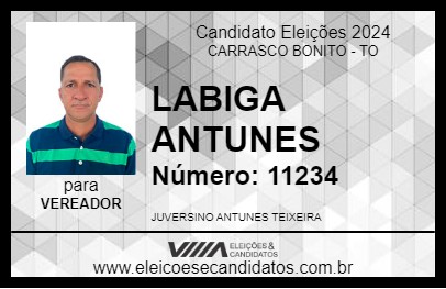 Candidato LABIGA ANTUNES 2024 - CARRASCO BONITO - Eleições