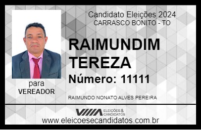 Candidato RAIMUNDIM TEREZA 2024 - CARRASCO BONITO - Eleições