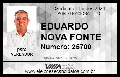 Candidato EDUARDO NOVA FONTE 2024 - PORTO NACIONAL - Eleições