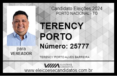 Candidato TERENCY PORTO 2024 - PORTO NACIONAL - Eleições