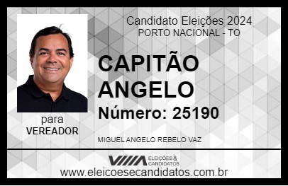 Candidato CAPITÃO ANGELO 2024 - PORTO NACIONAL - Eleições