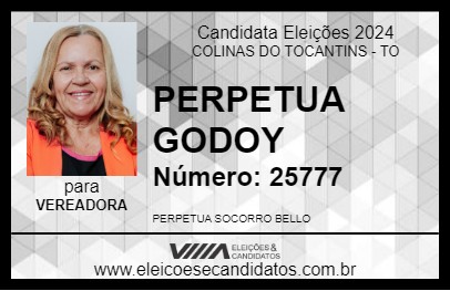 Candidato PERPETUA GODOY 2024 - COLINAS DO TOCANTINS - Eleições