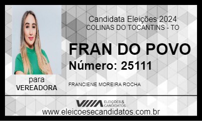 Candidato FRAN DO POVO 2024 - COLINAS DO TOCANTINS - Eleições