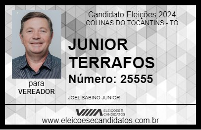 Candidato JUNIOR TERRAFOS 2024 - COLINAS DO TOCANTINS - Eleições