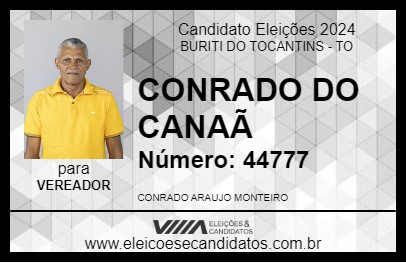 Candidato CONRADO DO CANAÃ 2024 - BURITI DO TOCANTINS - Eleições