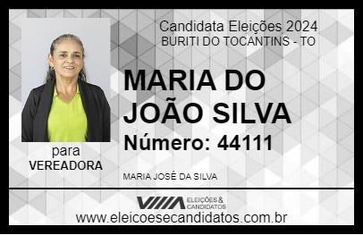 Candidato MARIA DO JOÃO SILVA 2024 - BURITI DO TOCANTINS - Eleições