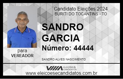 Candidato SANDRO GARCIA 2024 - BURITI DO TOCANTINS - Eleições