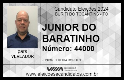 Candidato JUNIOR DO BARATINHO 2024 - BURITI DO TOCANTINS - Eleições