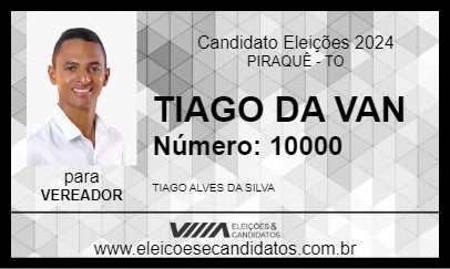 Candidato TIAGO DA VAN 2024 - PIRAQUÊ - Eleições