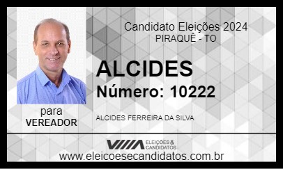 Candidato ALCIDES 2024 - PIRAQUÊ - Eleições