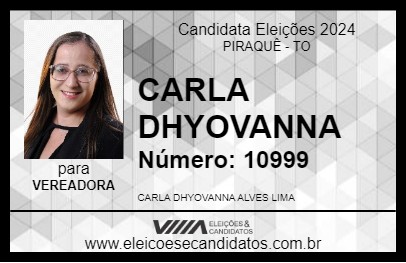 Candidato CARLA DHYOVANNA 2024 - PIRAQUÊ - Eleições